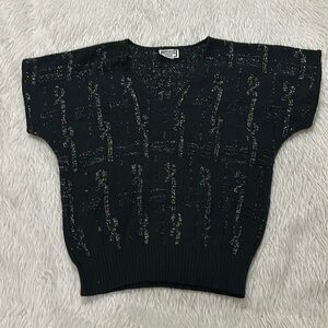 Vintage Keneth too black rainbow knit top size small